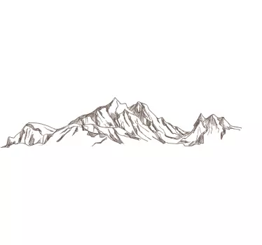 Sticker Natur Skizzenhafte berge auf lokalisiertem weißem Hinterg - TenStickers