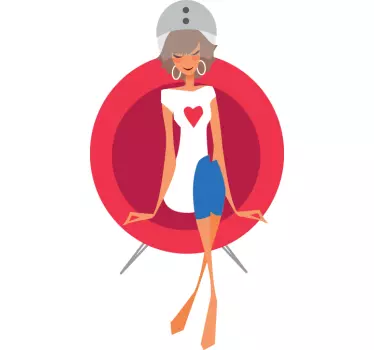 Frau beim Frisör Sticker - TenStickers