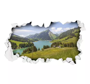 Sticker Natur Berg- und waldmauer reißen - TenStickers