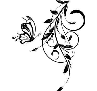 Wandtattoo Pflanze Schmetterlingsblatt - TenStickers