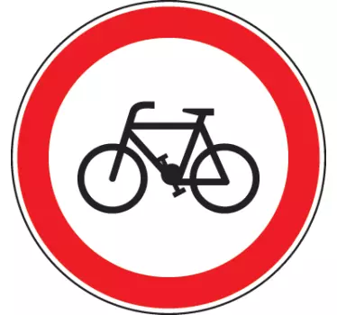 Fahrrad Verbot Schild Wandtattoo - TenStickers