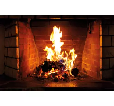 Wandtattoo Objekt Realistischer kamin - TenStickers