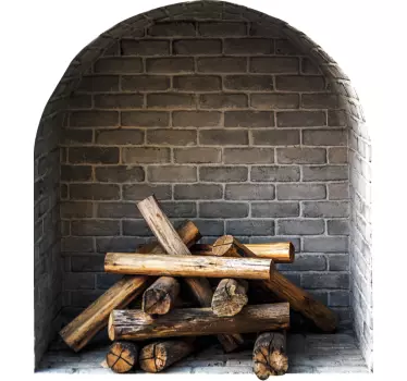Wandtattoo Objekt Kamin moderne ziegel - TenStickers