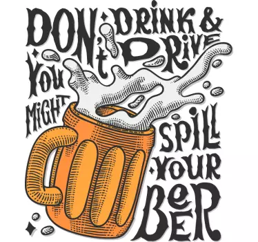 Wandspruch vorsicht bierbotschaft - TenStickers