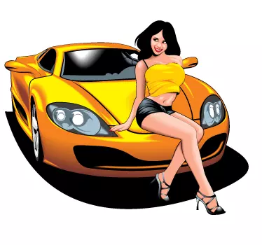 Wandtattoo Frau auf Auto - TenStickers