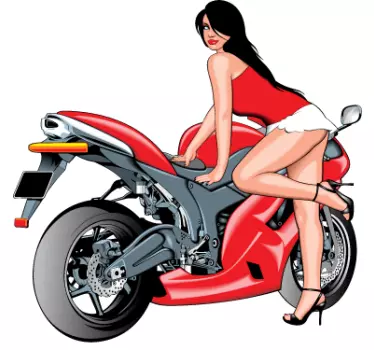 Wandtattoo Motorrad - TenStickers