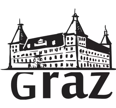 Wandtattoo Grazer stadt uhrturm - TenStickers