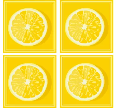 Fliesenfolie Geschnittene zitronenfliesen - TenStickers