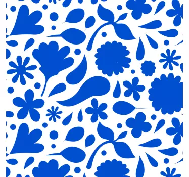 Fliesenfolie Delfts blau verschiedene blüten - TenStickers