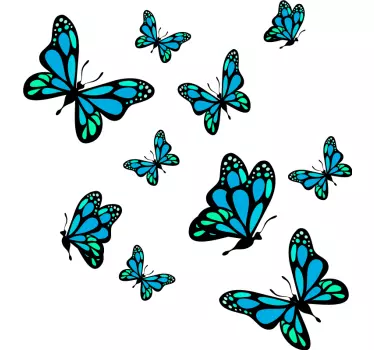 Wandtattoo Wohnzimmer bunte schmetterlingssammlung - TenStickers