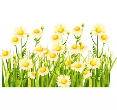 Blume Aufkleber Margeriten auf dem feld - TenStickers