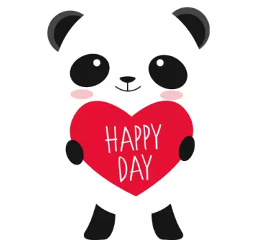 Wandaufkleber Zeichnung Anime panda für einen schönen tag - TenStickers