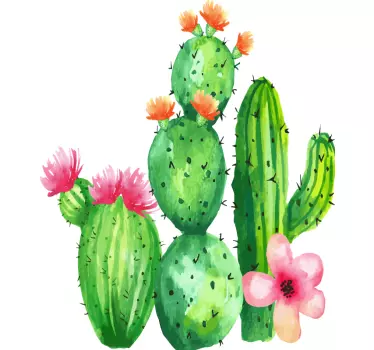 Wandtattoo pflanzen kaktus blumenarrangement - TenStickers