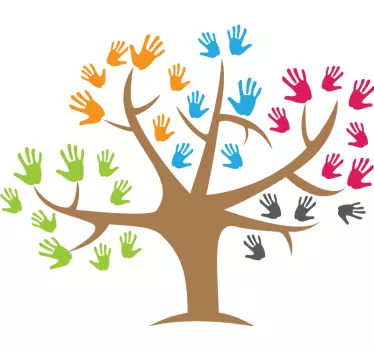 Wandtattoo Wald Baum des lebens handabdrücke - TenStickers