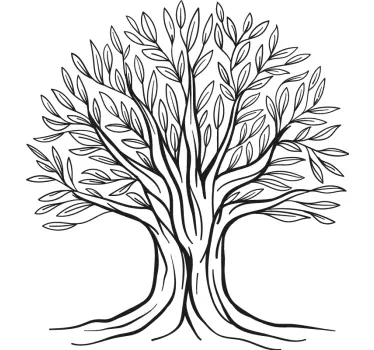Wandtattoo Wald Baum des lebens hellgrüner umriss - TenStickers