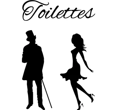 Duschkabinen Folie Toilettenschattenbilder mann und frau - TenStickers
