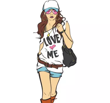 Fashion Girl Aufkleber - TenStickers