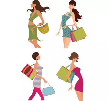 Frauen beim Shoppen Aufkleber - TenStickers