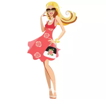 Blondes Model Aufkleber - TenStickers