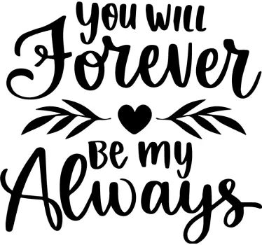 Wandtattoo sprichwort ewige liebe ausdruck - TenStickers