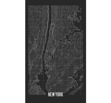 Kühlschrank Sticker Topografisches new york - TenStickers