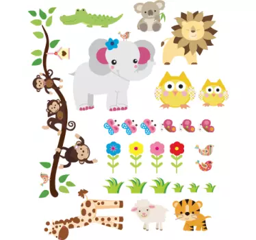 Wandtattoo Dschungel für Kinder - TenStickers