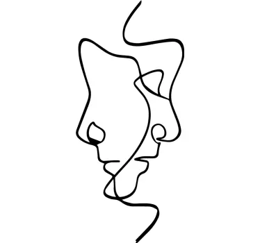 Wandtattoo Person Gesichter minimalistisch - TenStickers