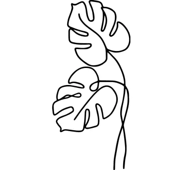 Wandtattoo pflanzen in linienkunst blätter - TenStickers