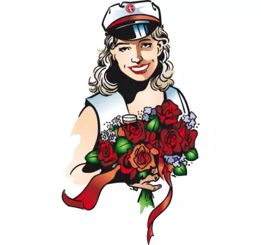Marine Braut Blumen Aufkleber - TenStickers