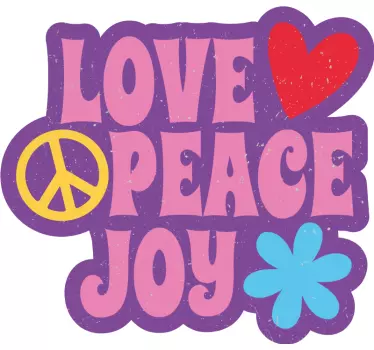 Wandtattoo zitat liebe frieden freude - TenStickers