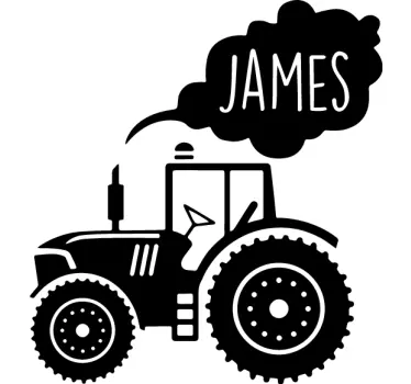 Spielzeug Aufkleber Silhouette traktor mit eigenem Namen - TenStickers
