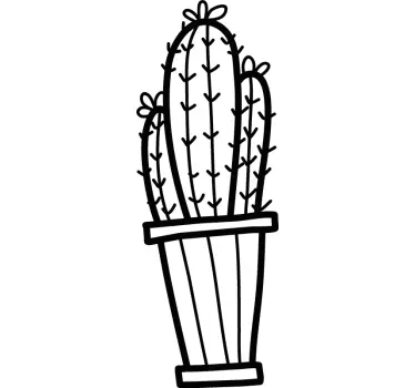 Wandtattoo pflanzen kaktus im topf - TenStickers