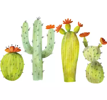 Wandtattoo pflanzen bunte wüstenflora - TenStickers