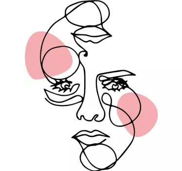 Wandtattoo Frau gesicht minimale linien - TenStickers