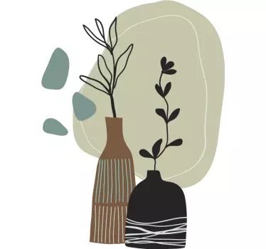 Klebefolie für Möbel Farbige blätter in vase - TenStickers