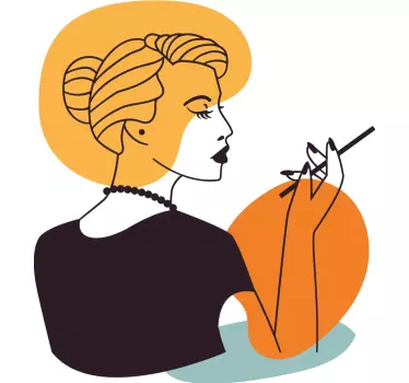 Klebefolie für Möbel Frauen elegante linie art-stil - TenStickers