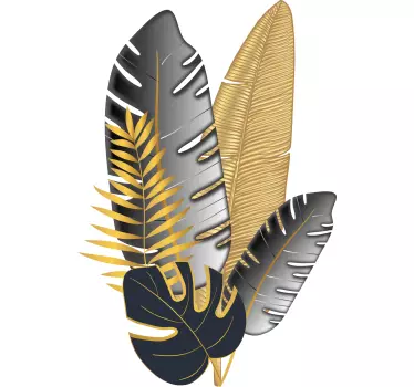 Wandaufkleber Schlafzimmer Goldene blätter - TenStickers