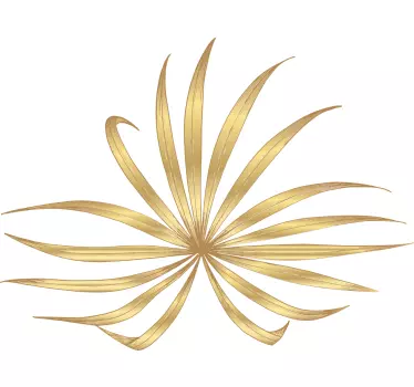 Goldene Palmblätter Wandtattoo Wohnzimmer - TenStickers