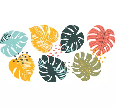 Wohnzimmer Wandtattoo Große moderne blätter - TenStickers
