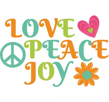 Wandtattoo zitat freude liebe frieden - TenStickers