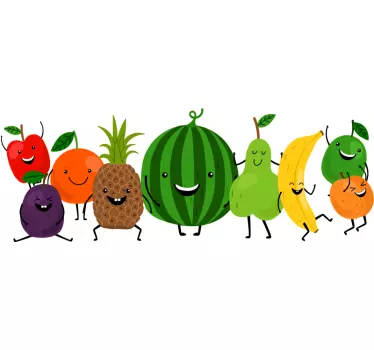 Lustige lächelnde Früchte Wandtattoo Küche - TenStickers