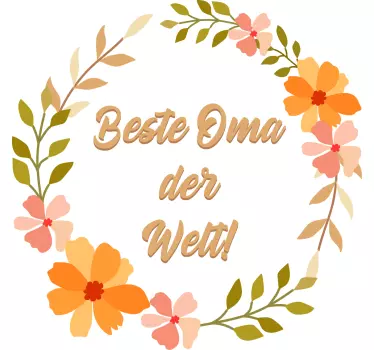 Blume Aufkleber Beste oma der Welt blume - TenStickers