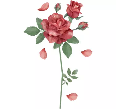 Blume Aufkleber Rote rose - TenStickers
