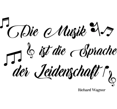 Sticker Zitat Musik ist leidenschaft - TenStickers