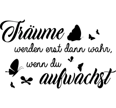 Sticker Zitat Träume werden wirklichkeit - TenStickers