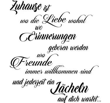 Sticker Zitat Zuhause ist, wo liebe ist - TenStickers