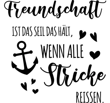 Sticker Zitat Freundschaft gibt dir kraft - TenStickers
