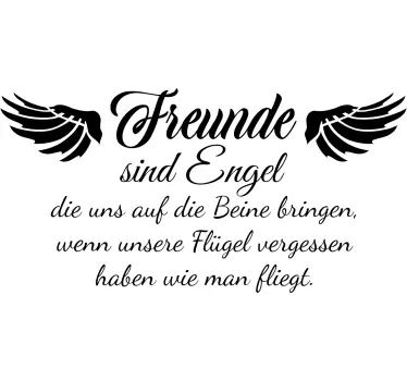 Sticker Zitat Freunde sind engel - TenStickers