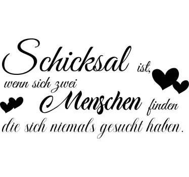 Sticker Zitat Zwei menschen finden sich - TenStickers