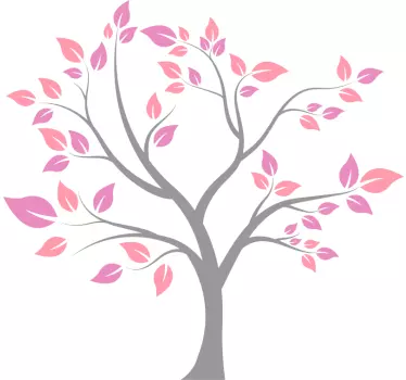 Wandtattoo pflanzen stilvoller pinker baum - TenStickers